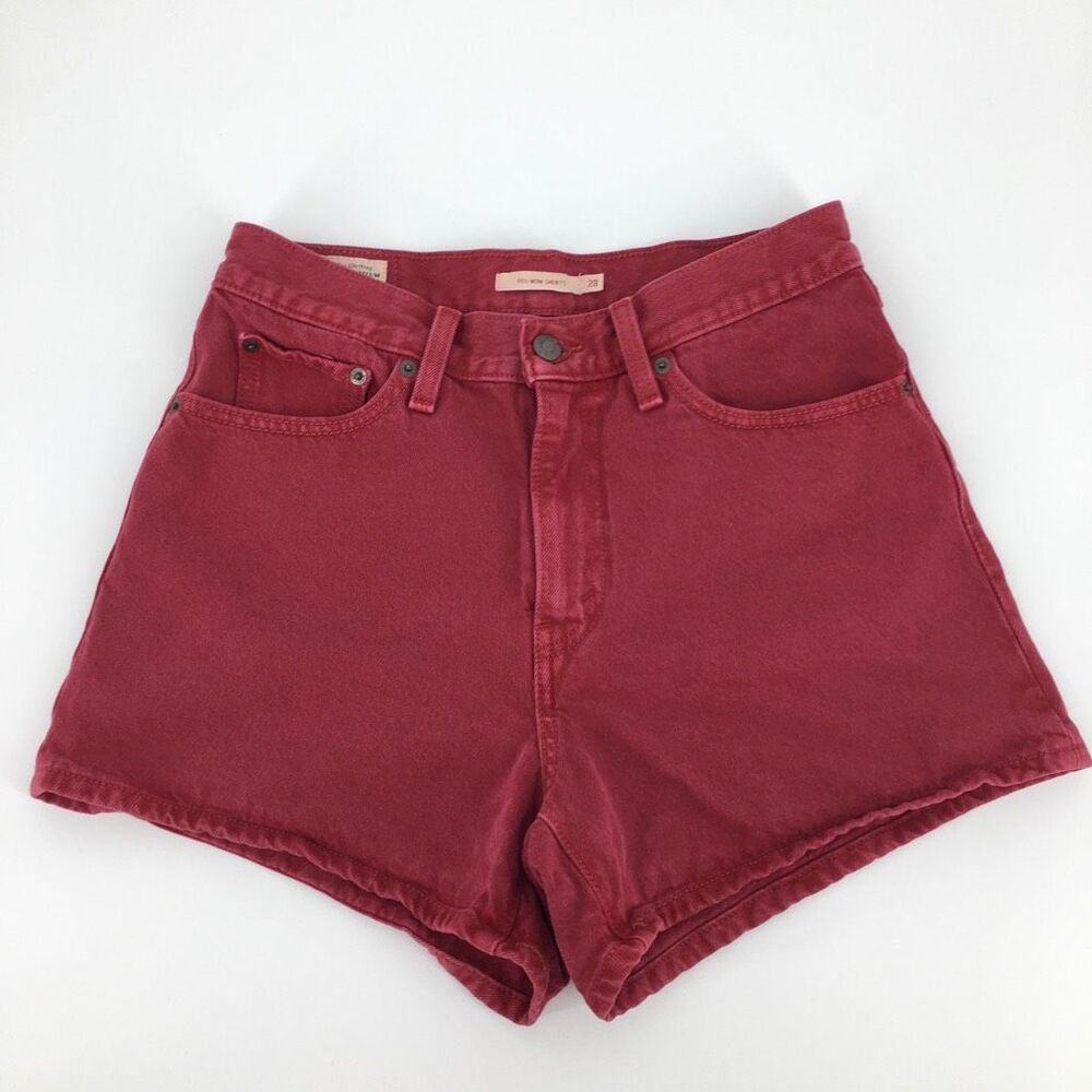 Levi's Shorts Women's 28 red 80's mom premium denim high rise summer #m